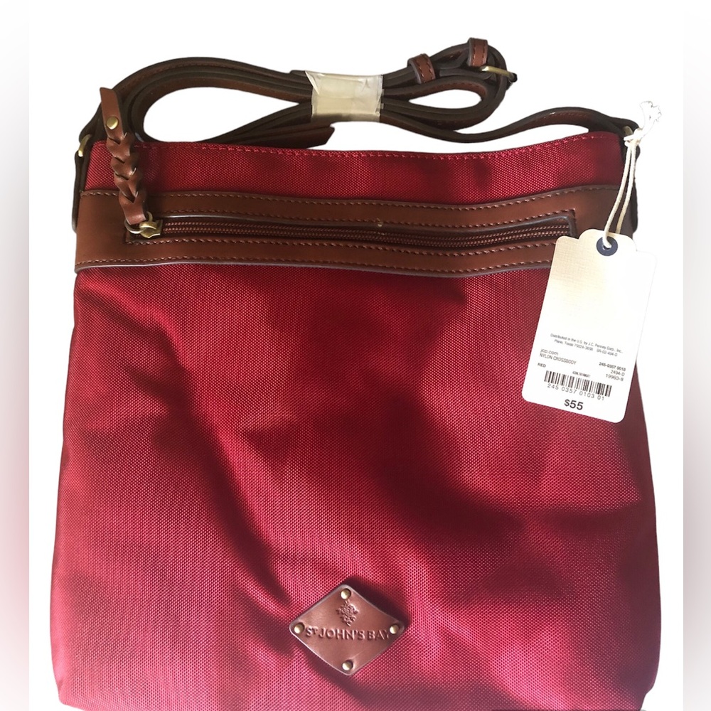 New with Tag St John Nylon Red Crossbody Bag